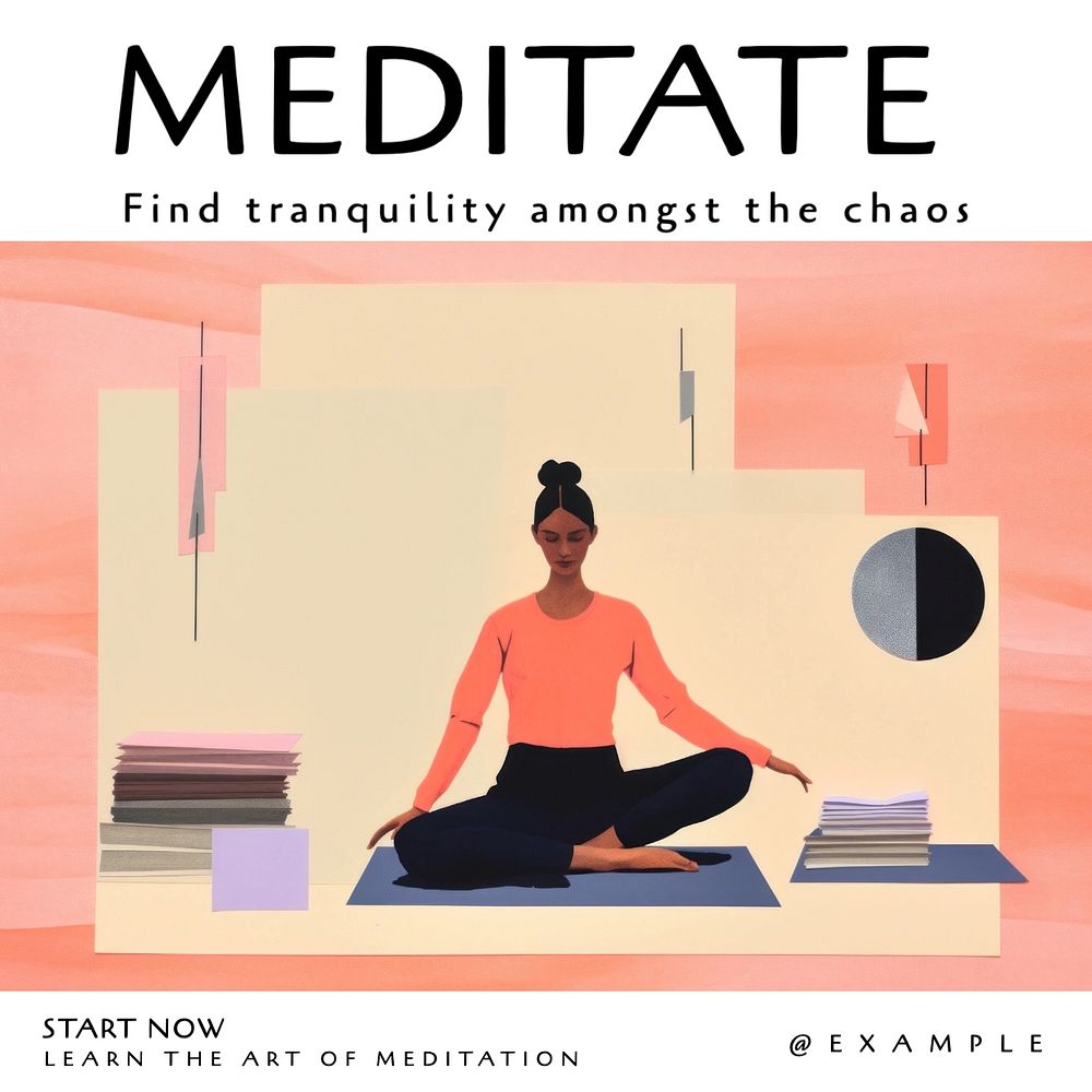 Meditate Instagram post template