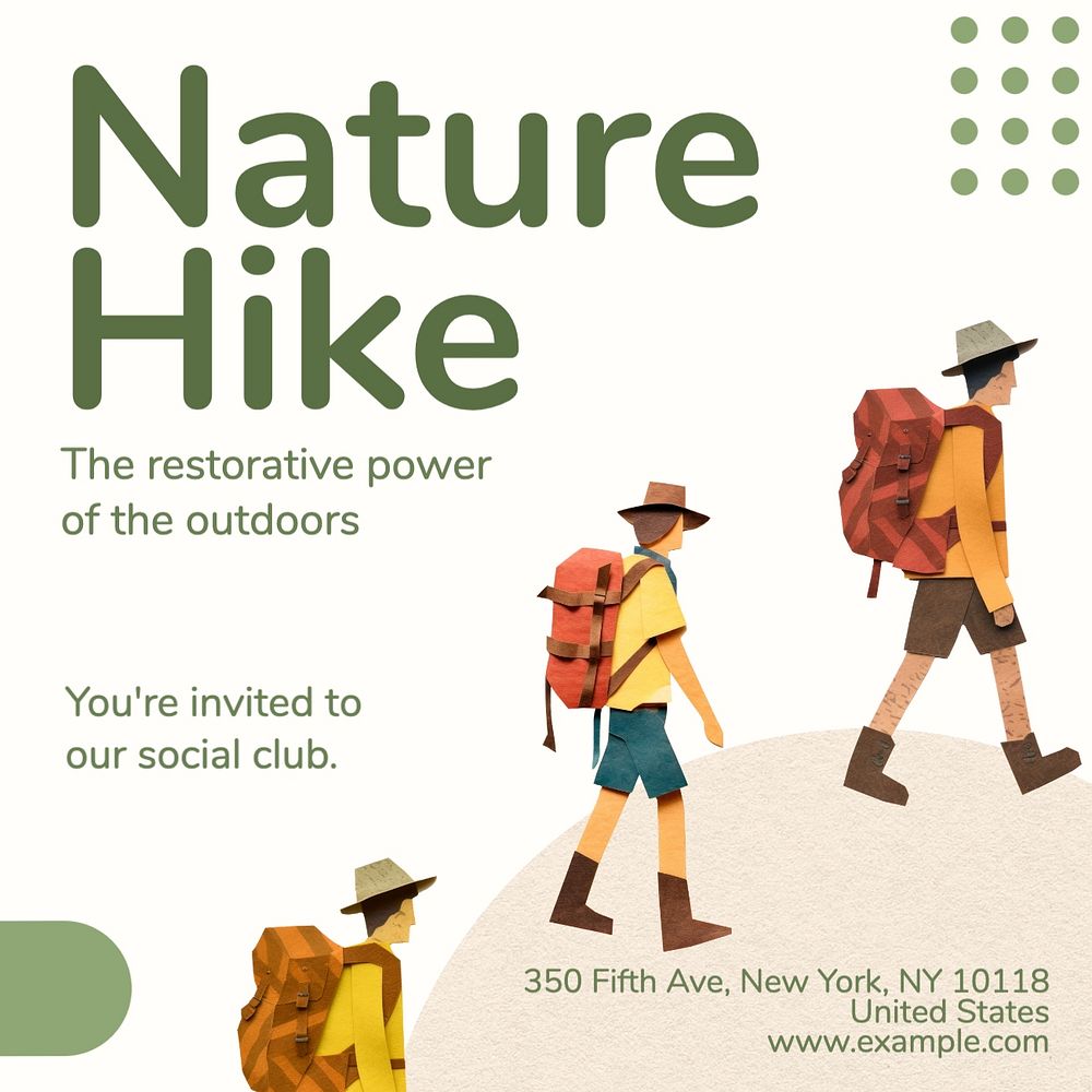 Nature hike Instagram post template