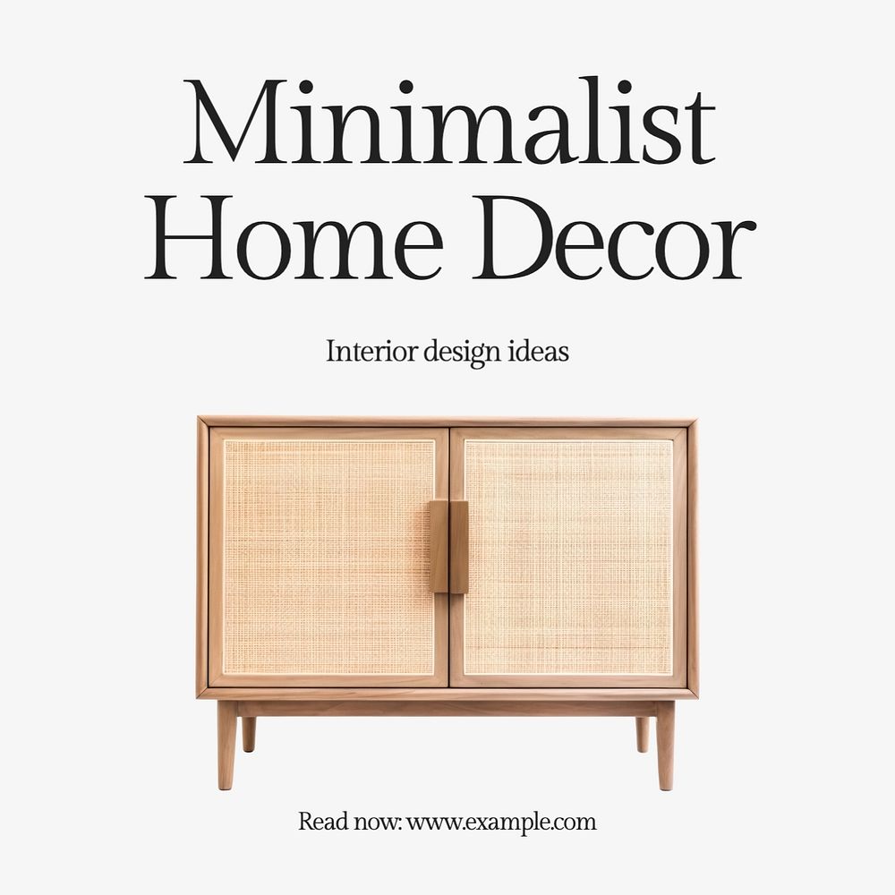 Minimalist home decor Instagram post template