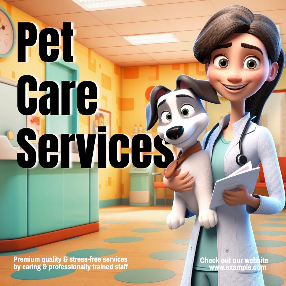 Pet care Facebook post template