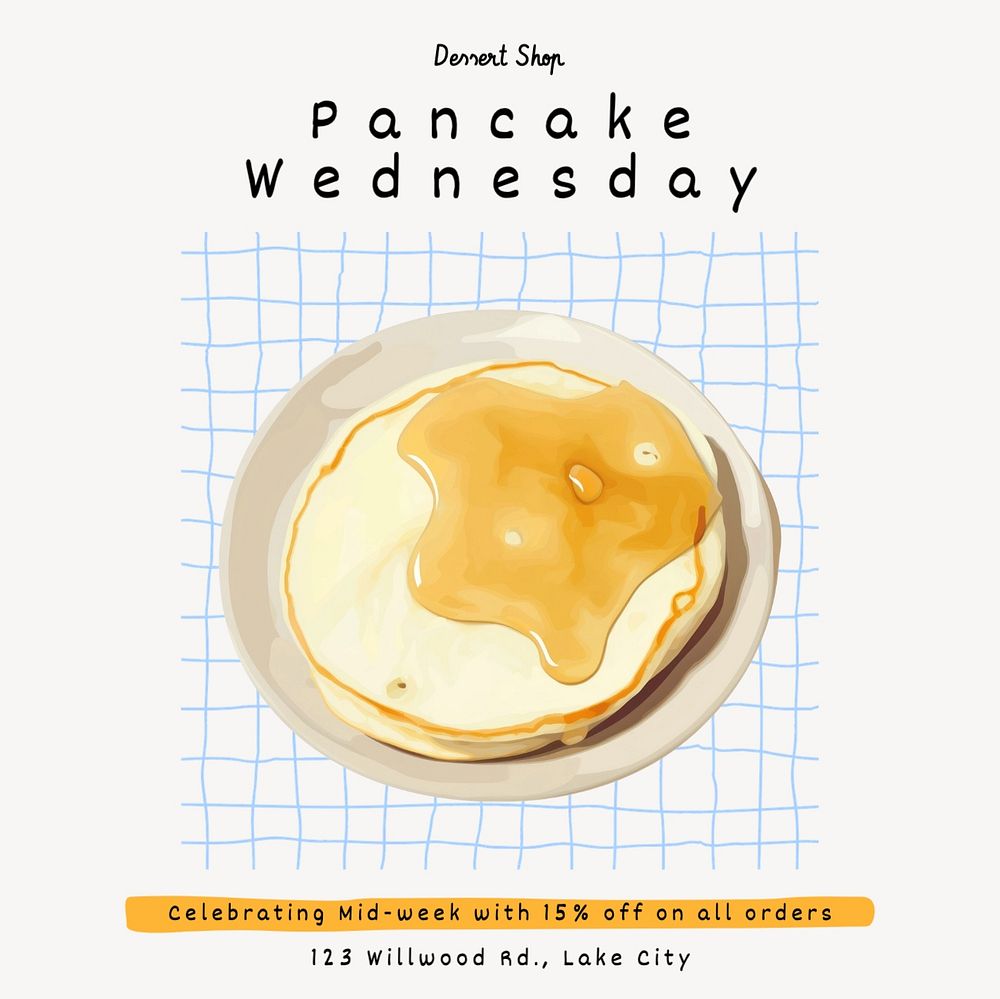 Pancake wednesday Instagram post template