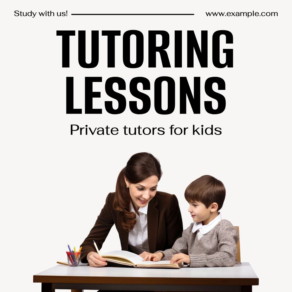 Tutoring lessons Instagram post template