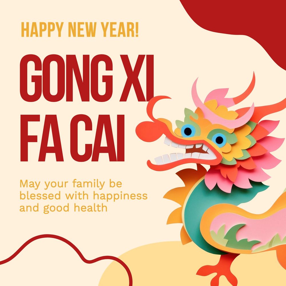 New Year greeting Instagram post template