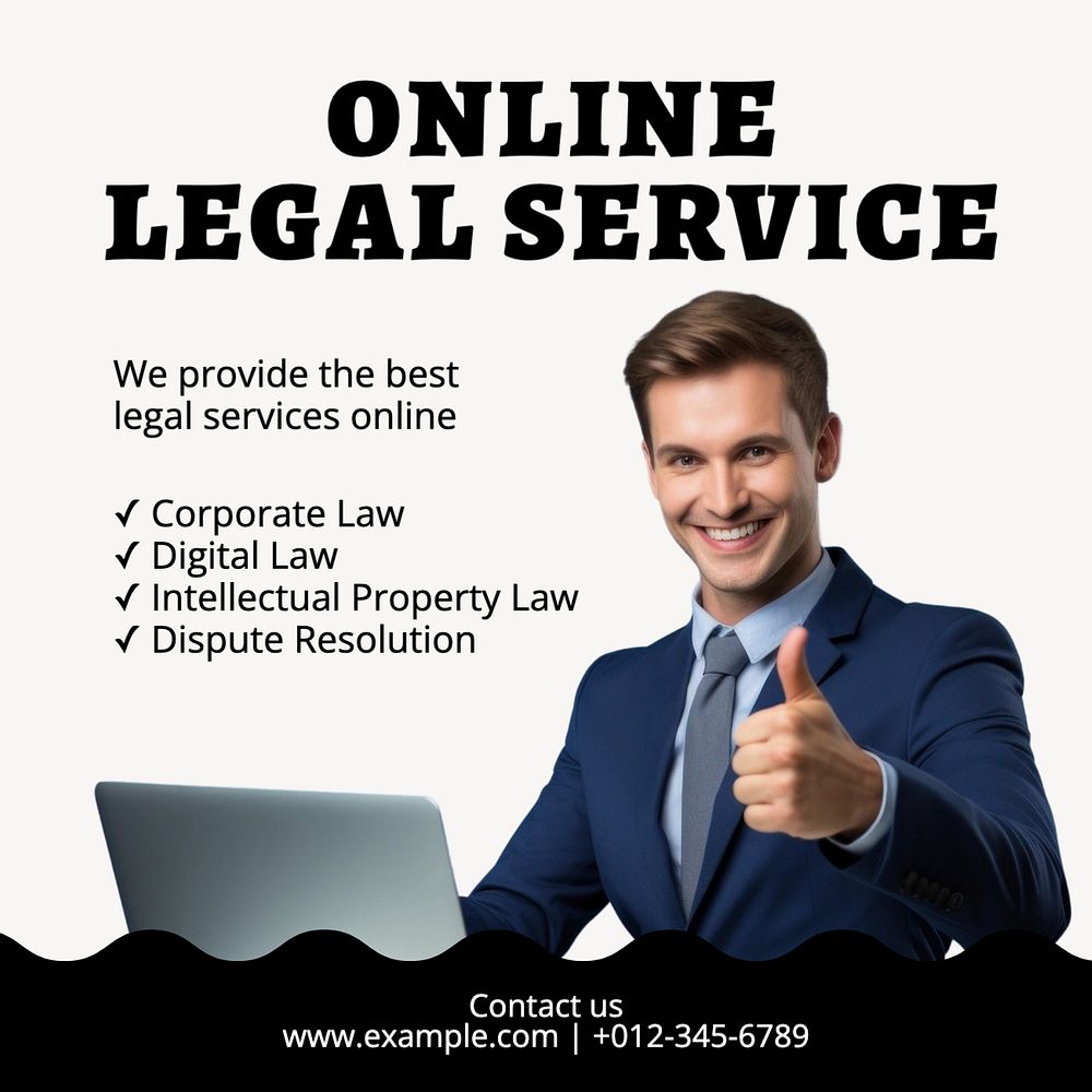 Online legal service Instagram post template