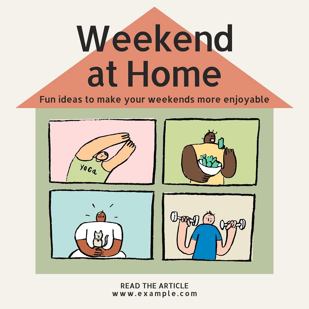 Weekend at home Instagram post template