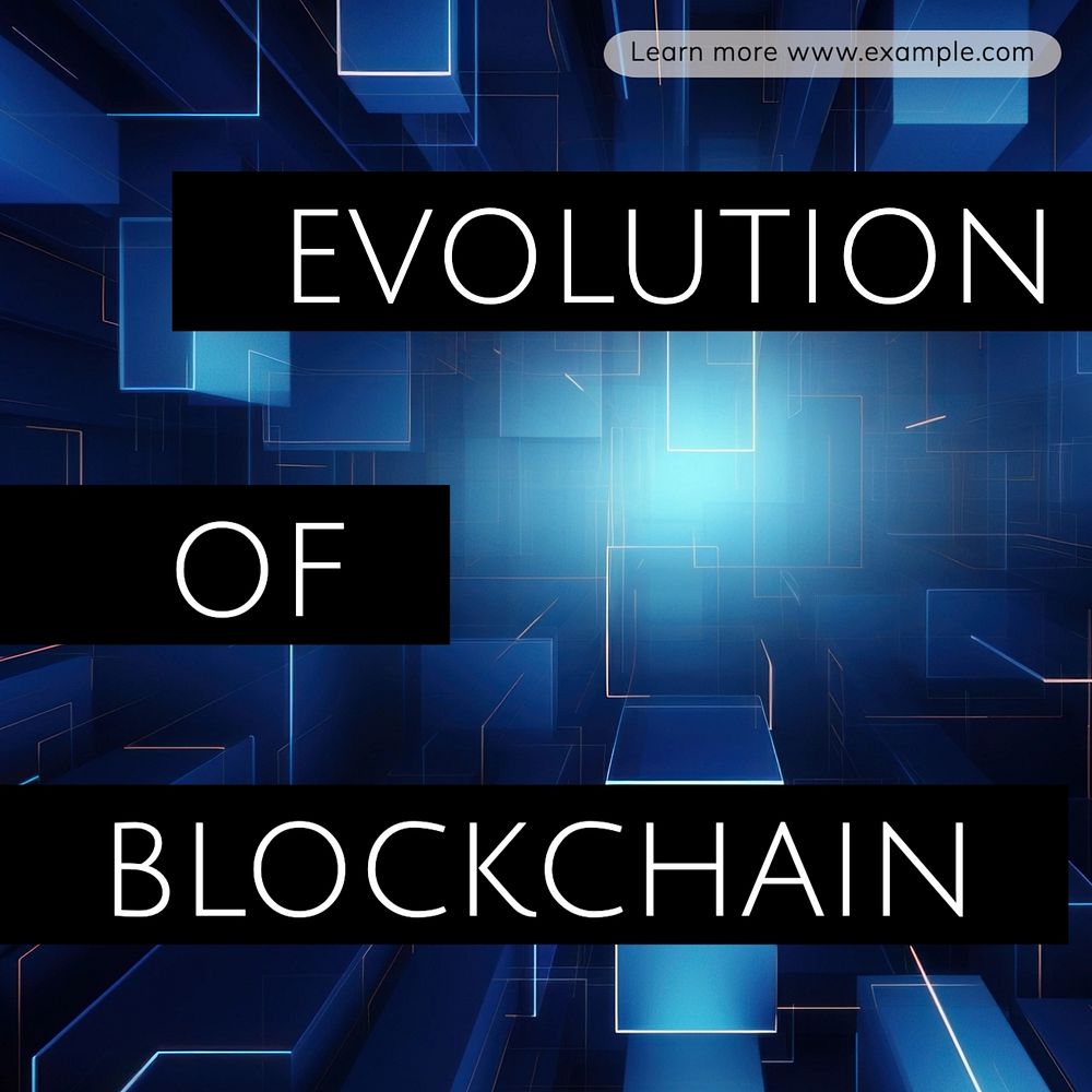 Blockchain evolution Instagram post template