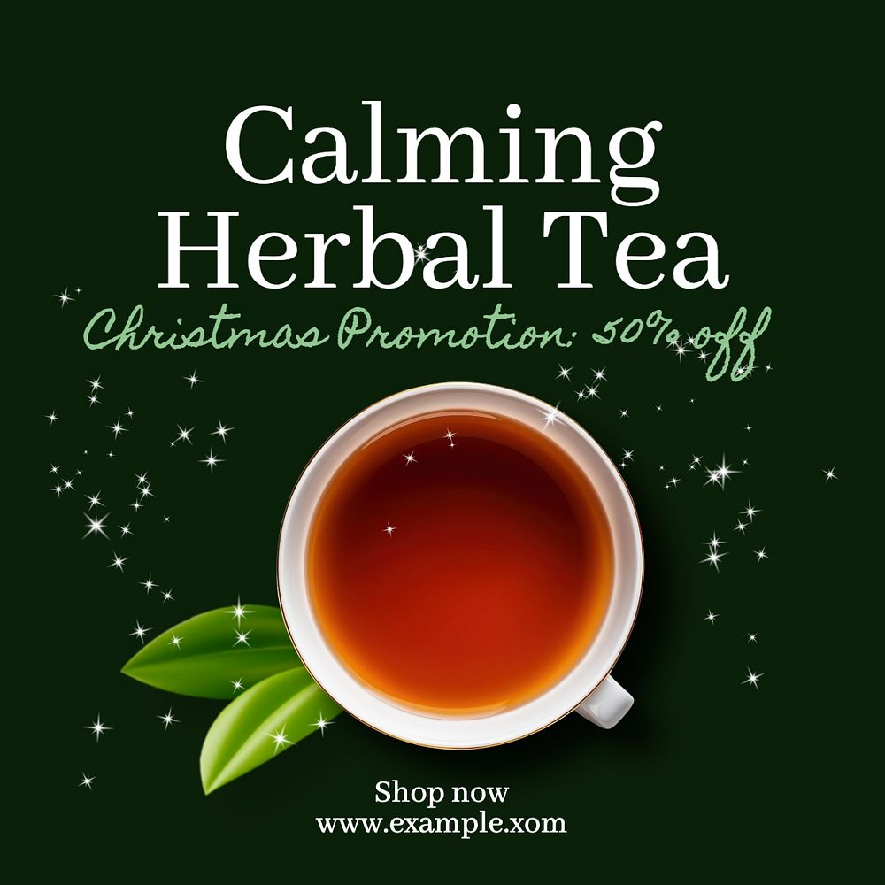 Calming herbal tea Instagram post template