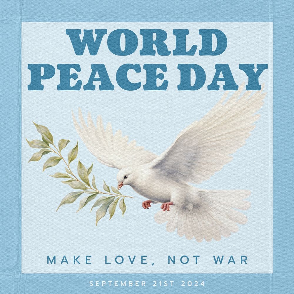 World peace day Instagram post template