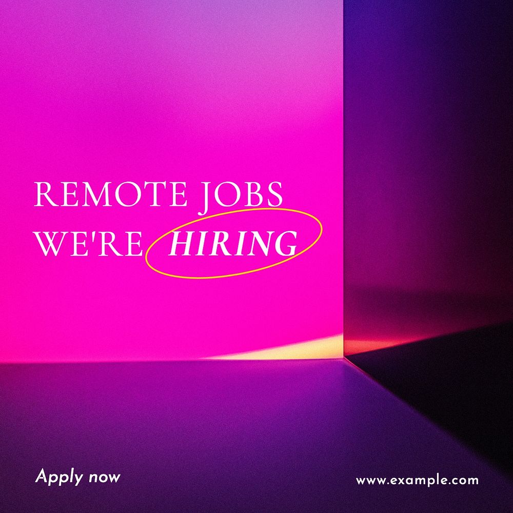 Remote jobs Instagram post template