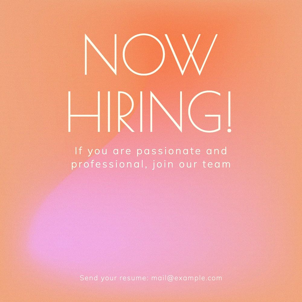 Now hiring! Instagram post template