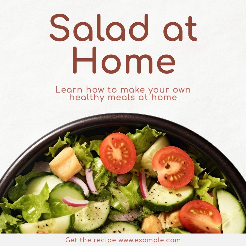 Salad at home Instagram post template