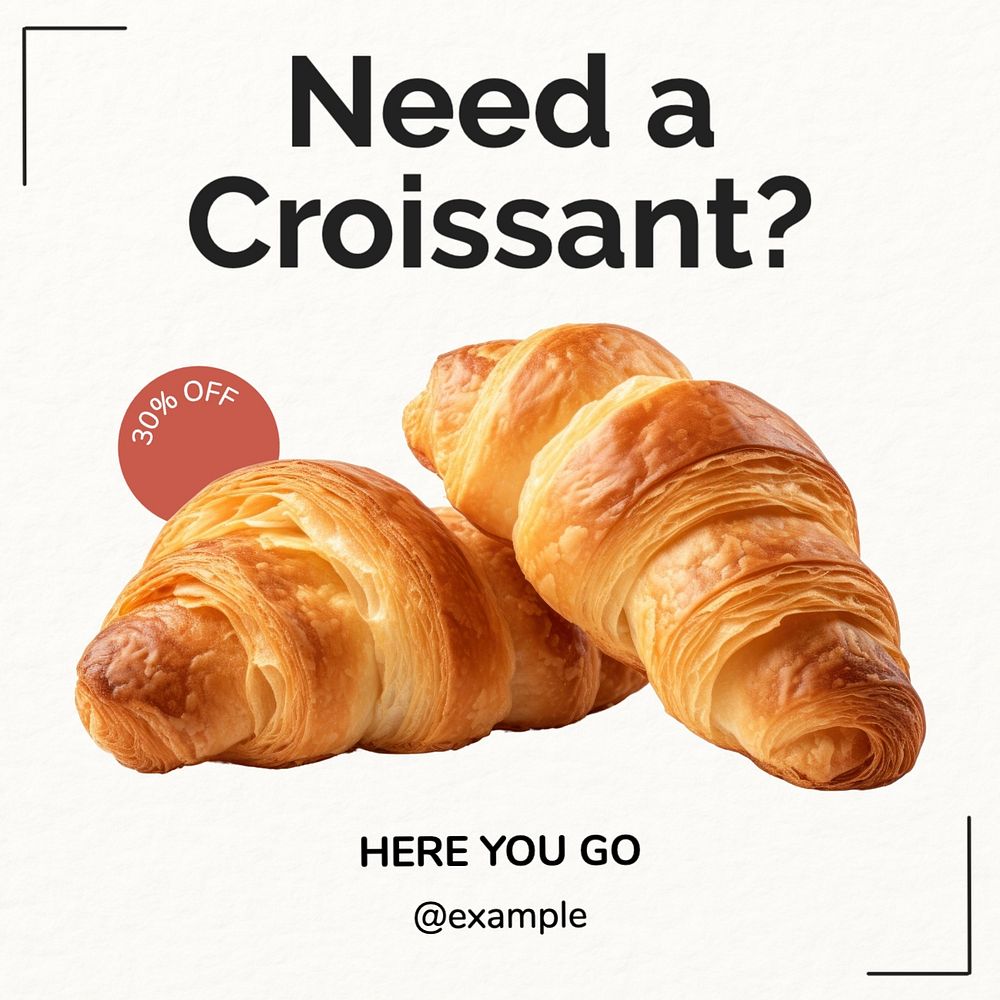 Croissant bakery shop Instagram post template