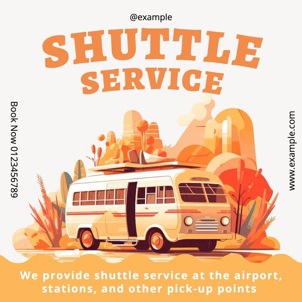 Shuttle service Instagram post template