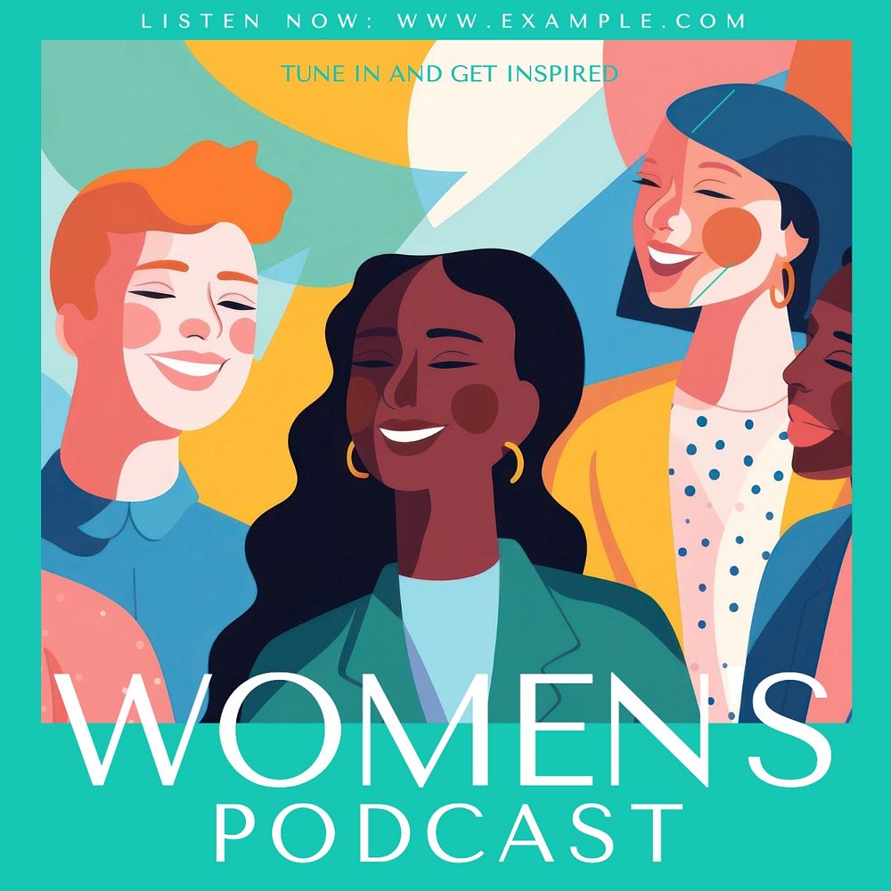 Woman podcast business Instagram post template