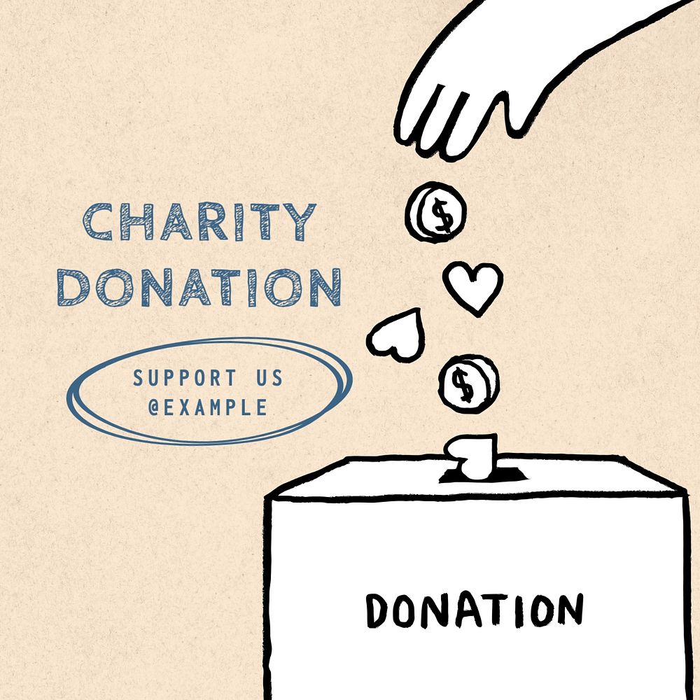 Charity donation Instagram post template