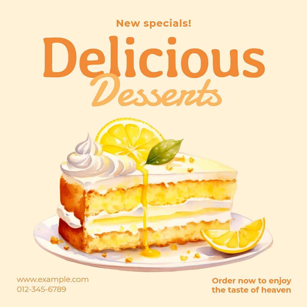 Delicious dessert Instagram post template