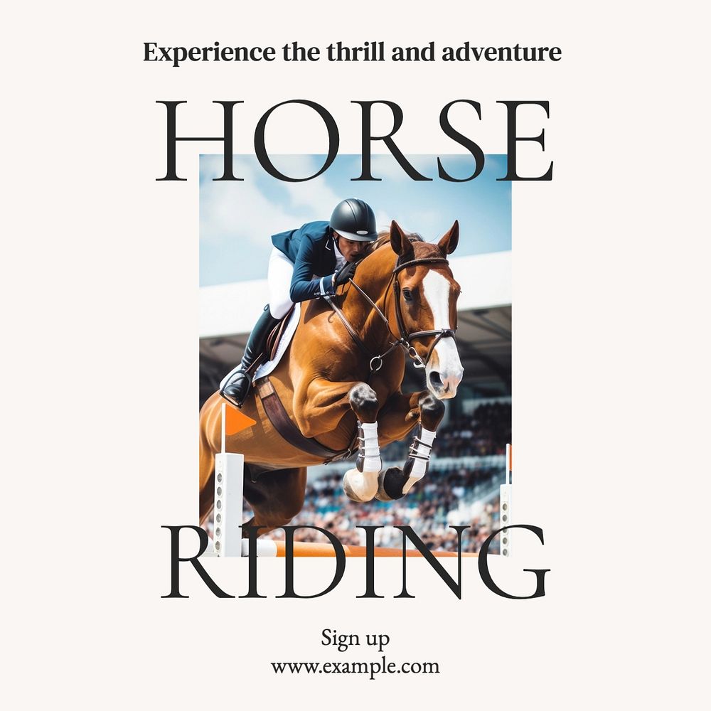 Horse riding Instagram post template