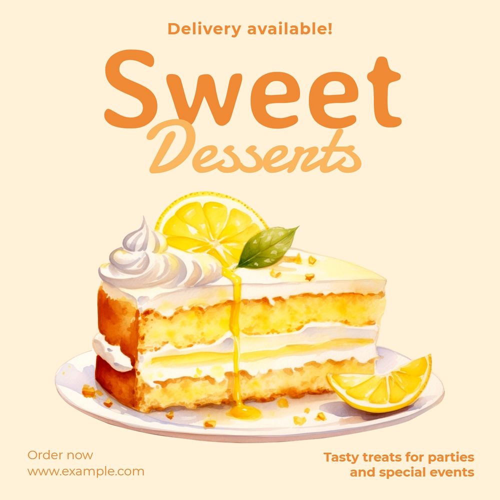 Sweet desserts Instagram post template