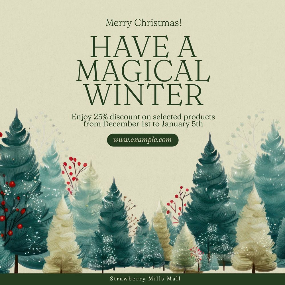 Winter magic sale Instagram post template