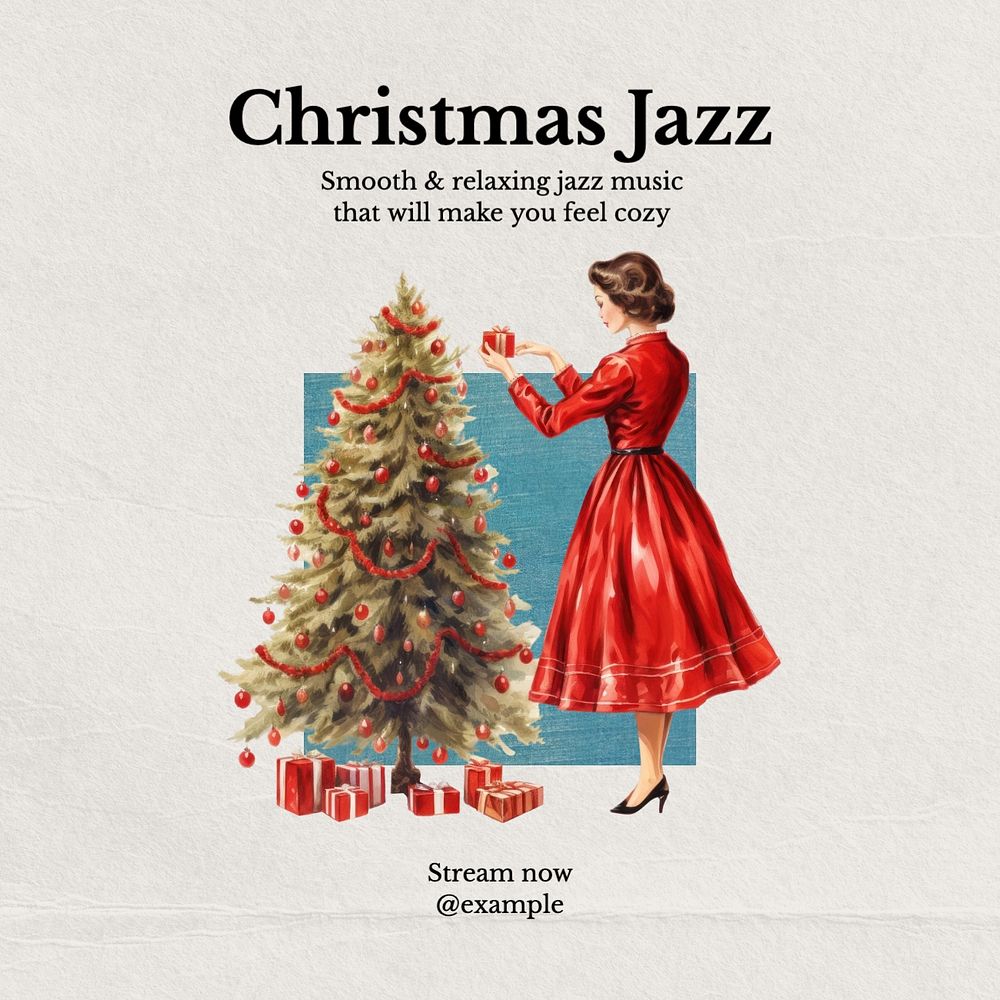 Christmas jazz Instagram post template