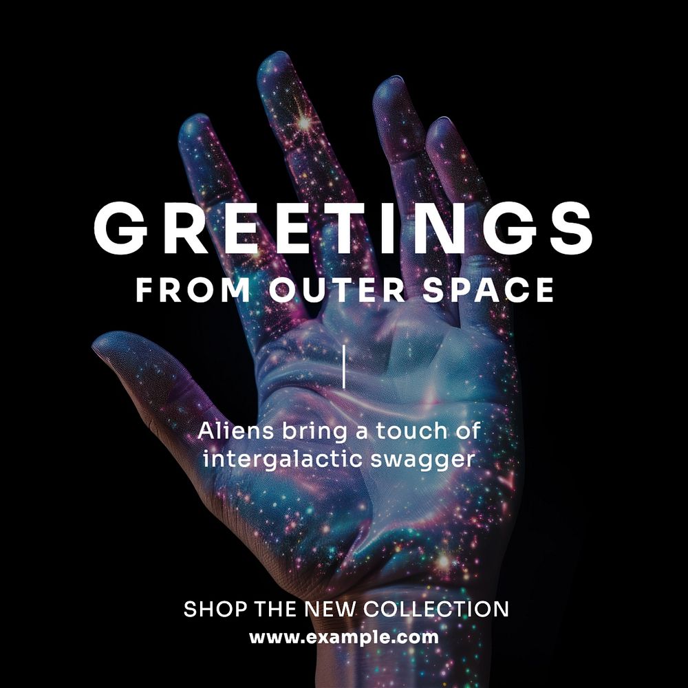 Space fashion collection Instagram post template