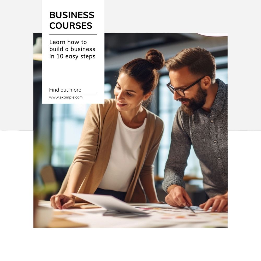 Business courses Instagram post template