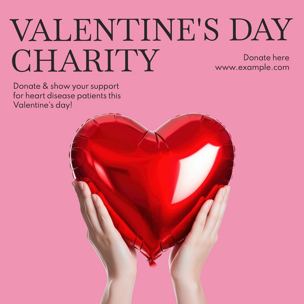 Valentine's charity Instagram post template