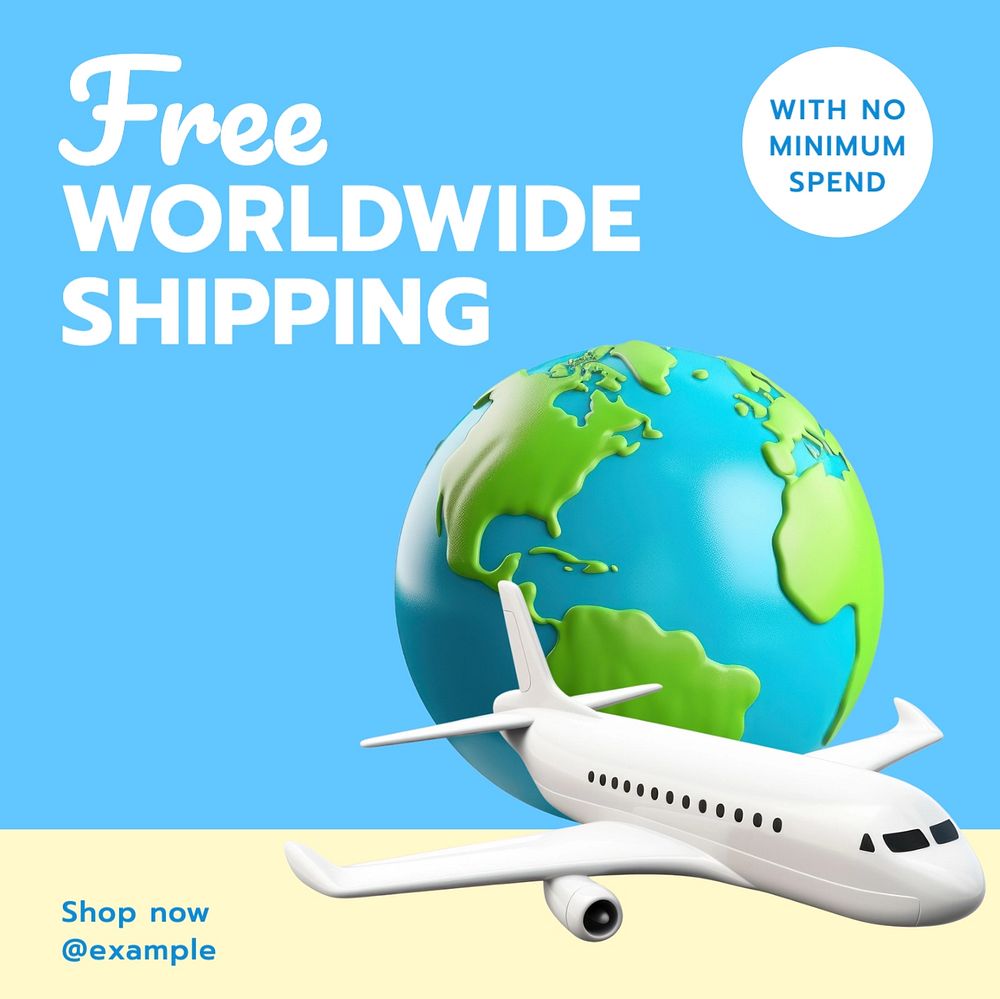 Worldwide shipping Instagram post template