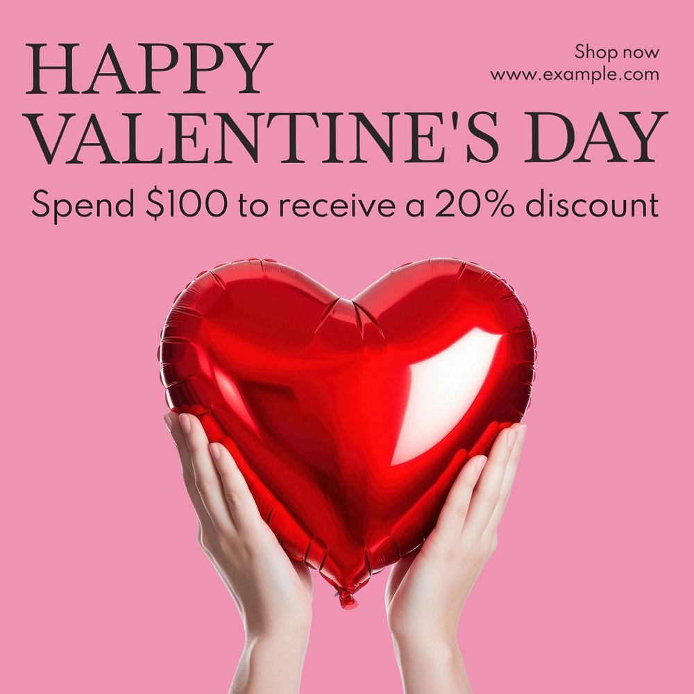 Valentine's day sale Instagram post template