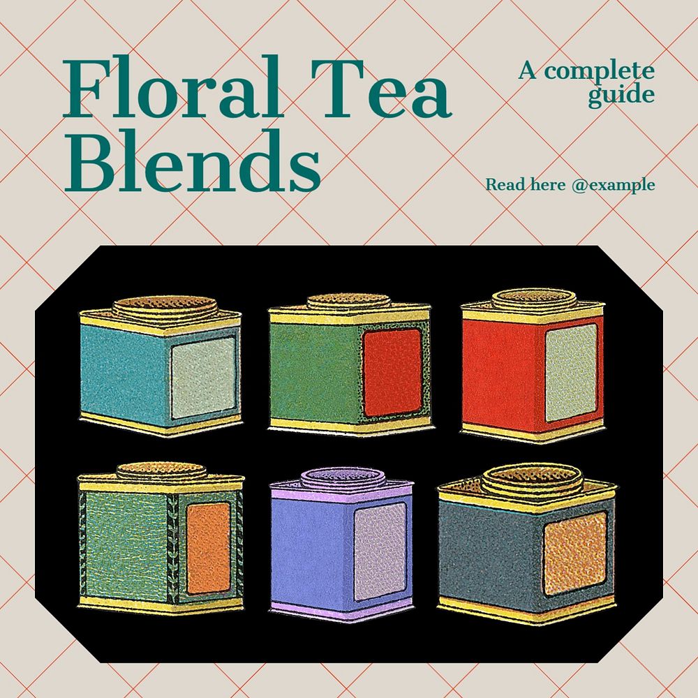 Floral tea blends Instagram post template