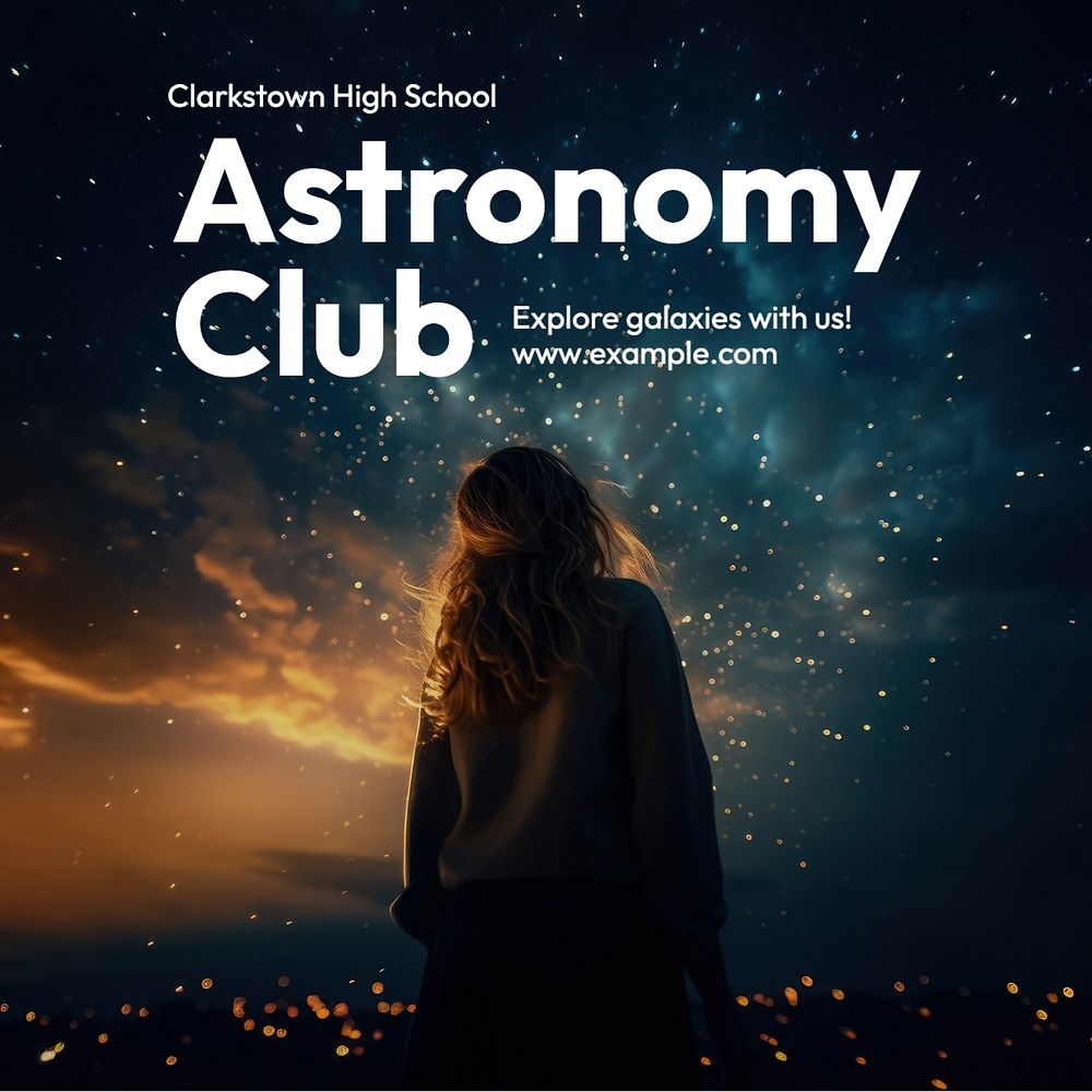 Astronomy club Instagram post template