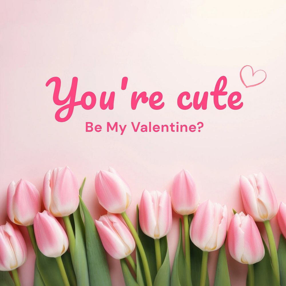 Be my valentine Instagram post template