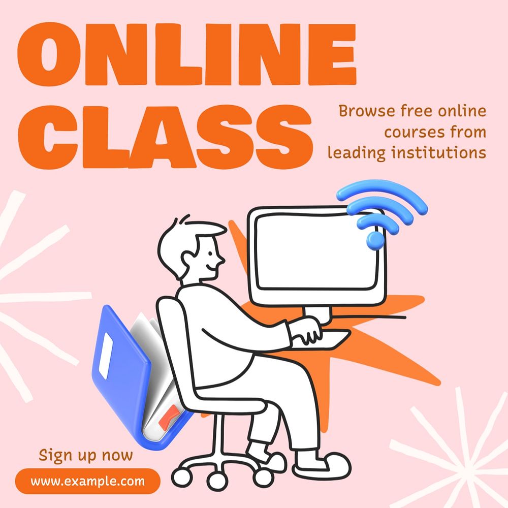 Online class Instagram post template