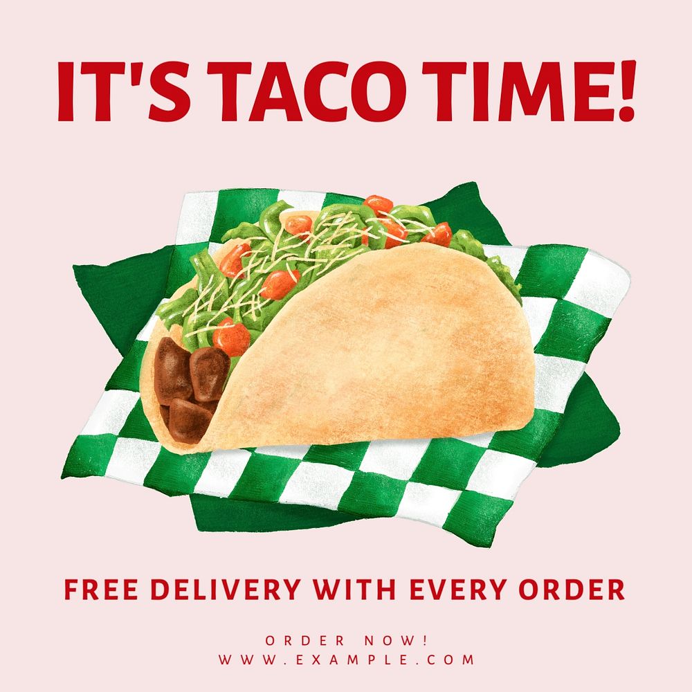 Taco delivery Instagram post template