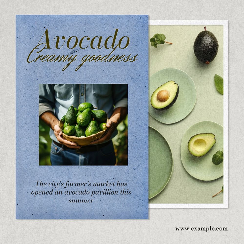 Avocado food Instagram post template