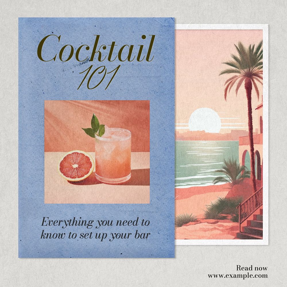 Cocktail 101 Facebook post template