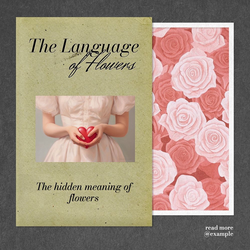 Flower language Instagram post template