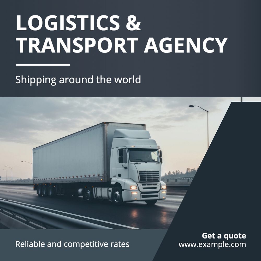 Logistic & transport Instagram post template