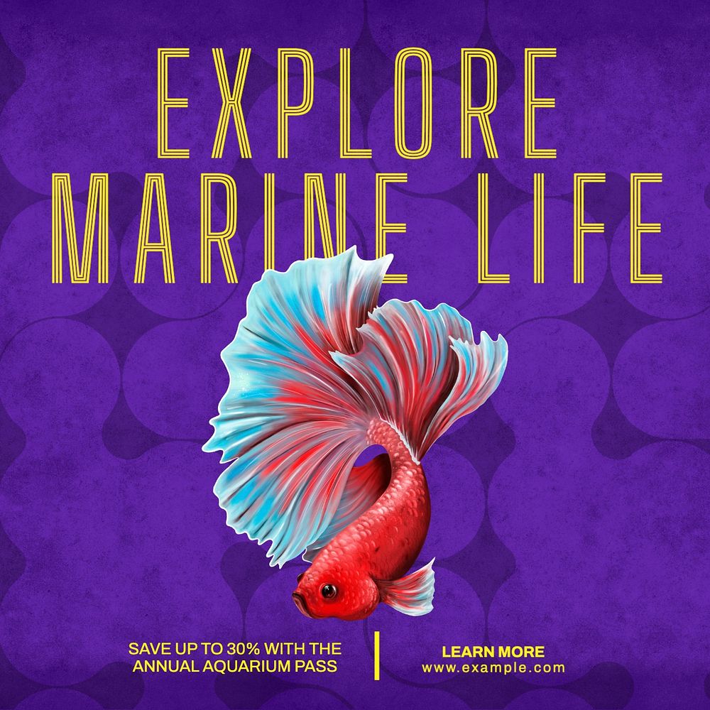 Explore marine life Facebook post template