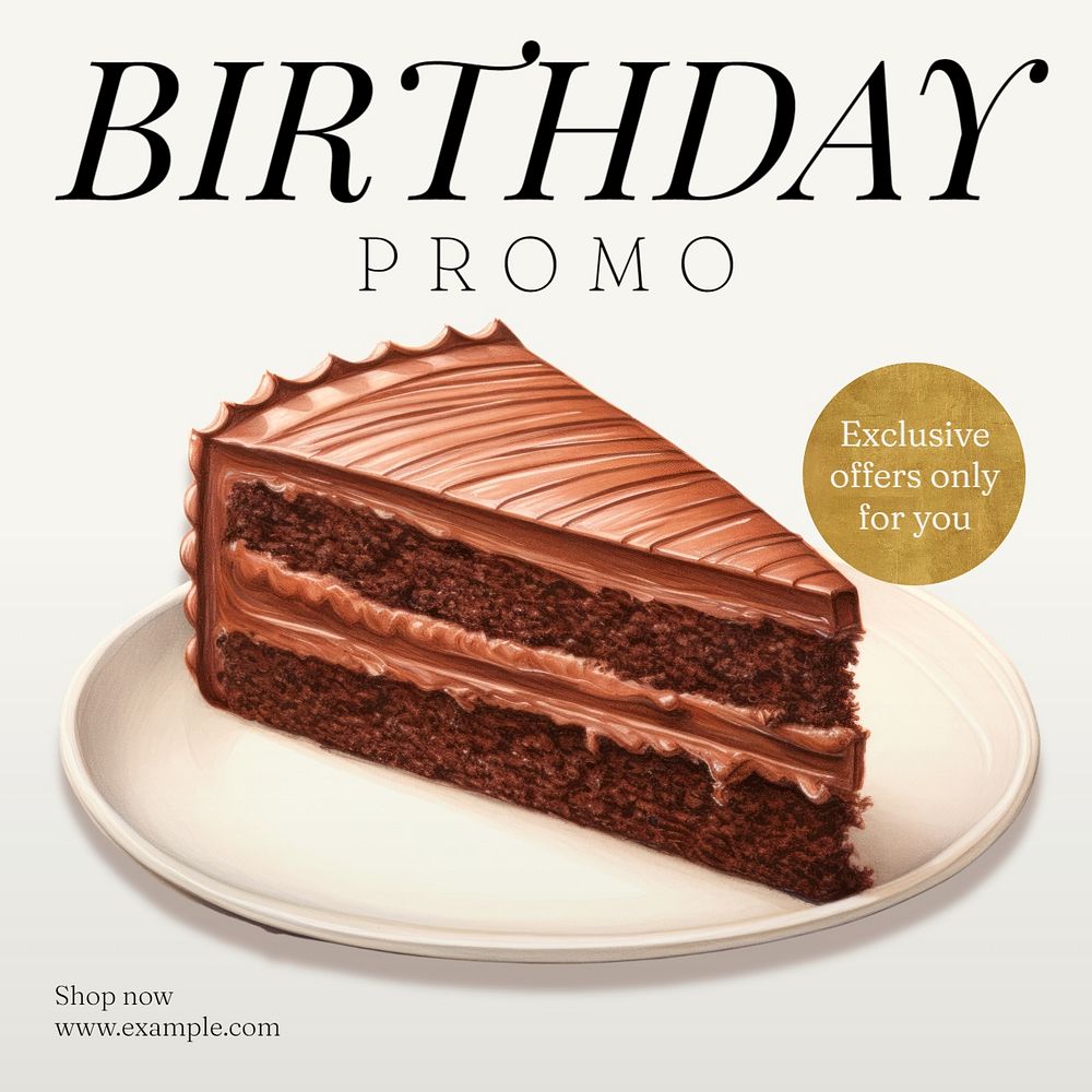 Birthday promo Instagram post template