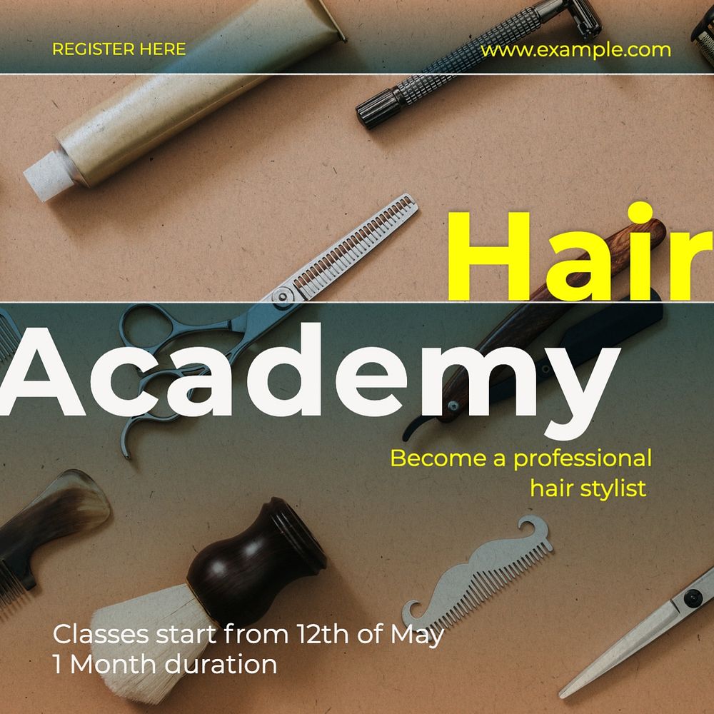 Hair academy Instagram post template