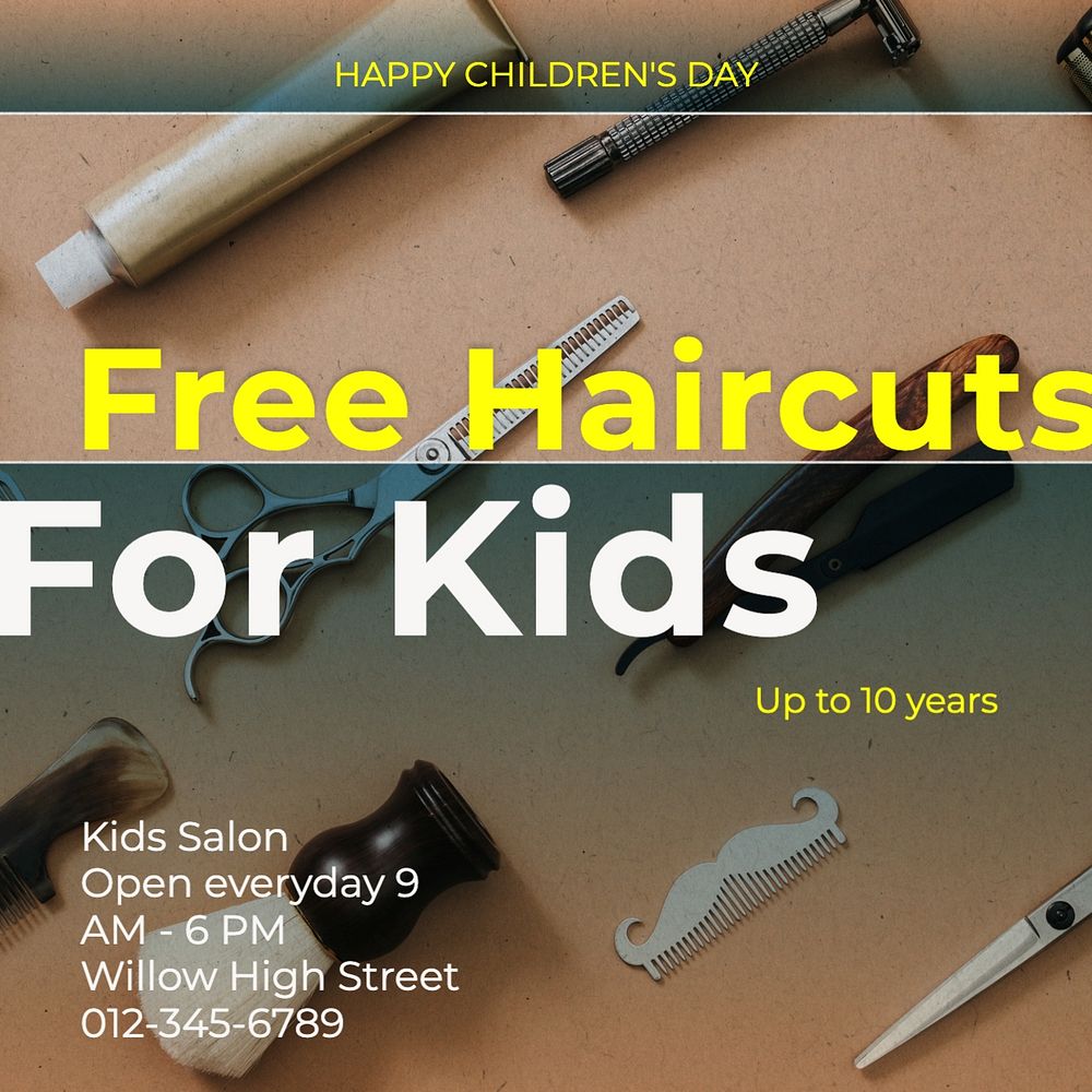 Free haircuts Instagram post template