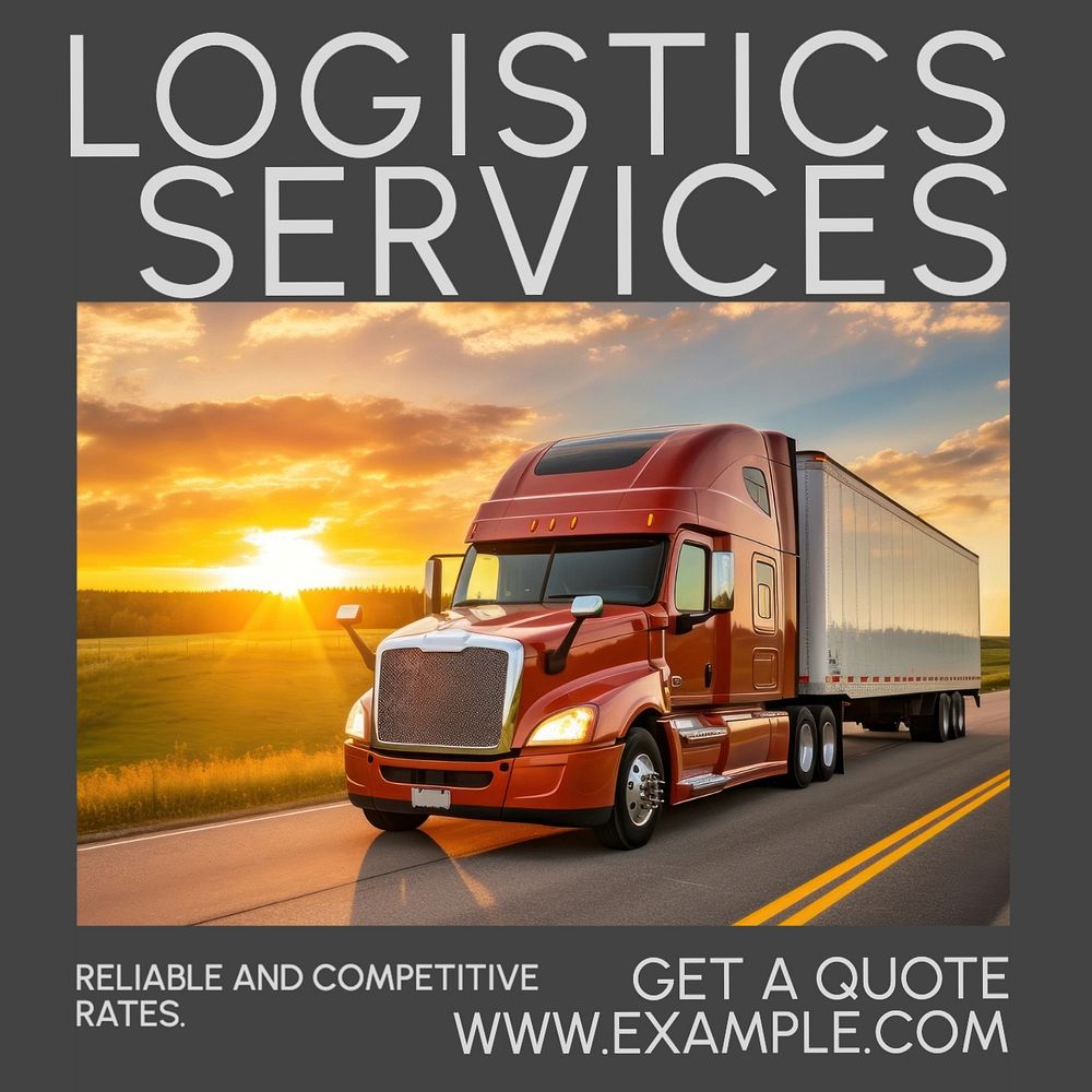 Logistic services Instagram post template