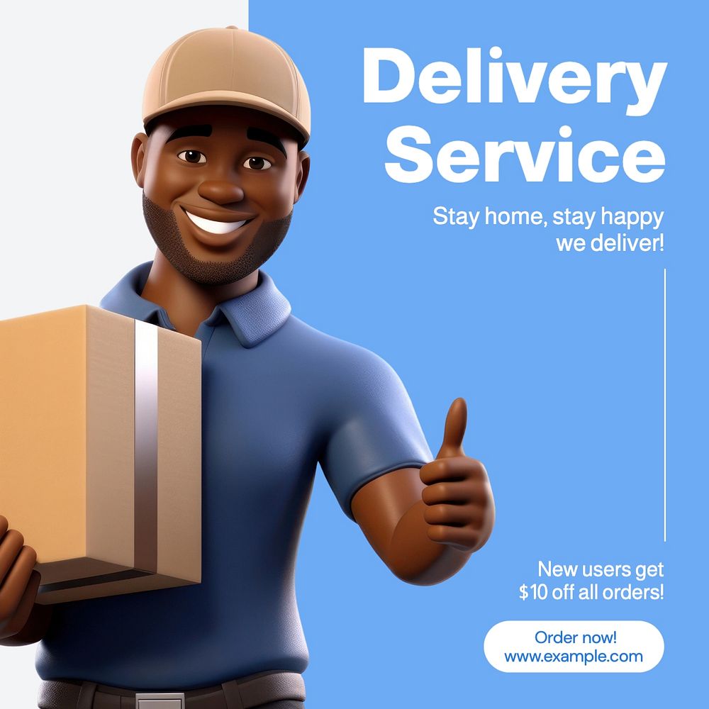 Delivery service Instagram post template