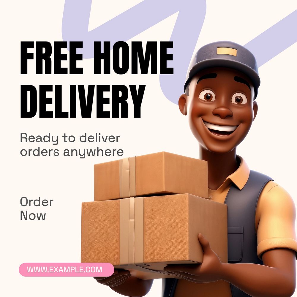 Free delivery Facebook post template