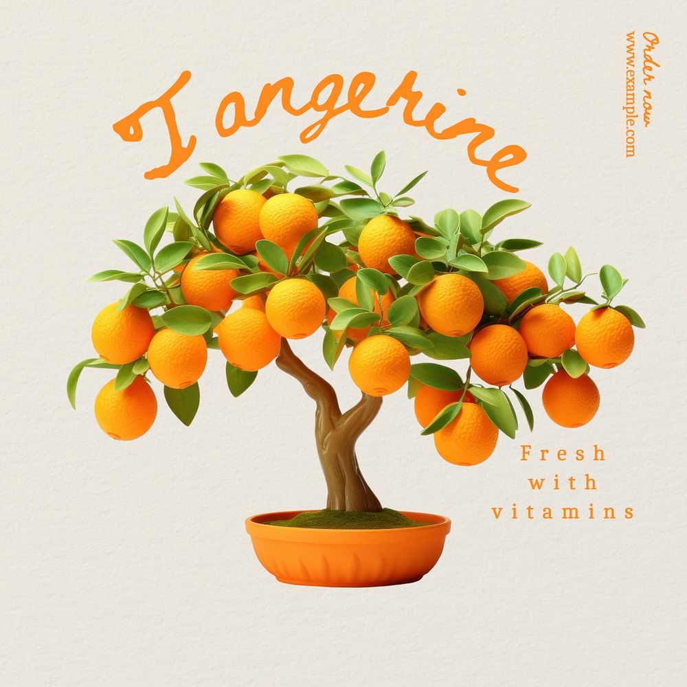 Tangerine fruit Facebook post template