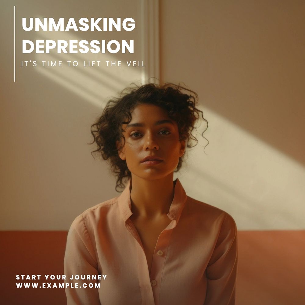 Unmasking depression Facebook post template