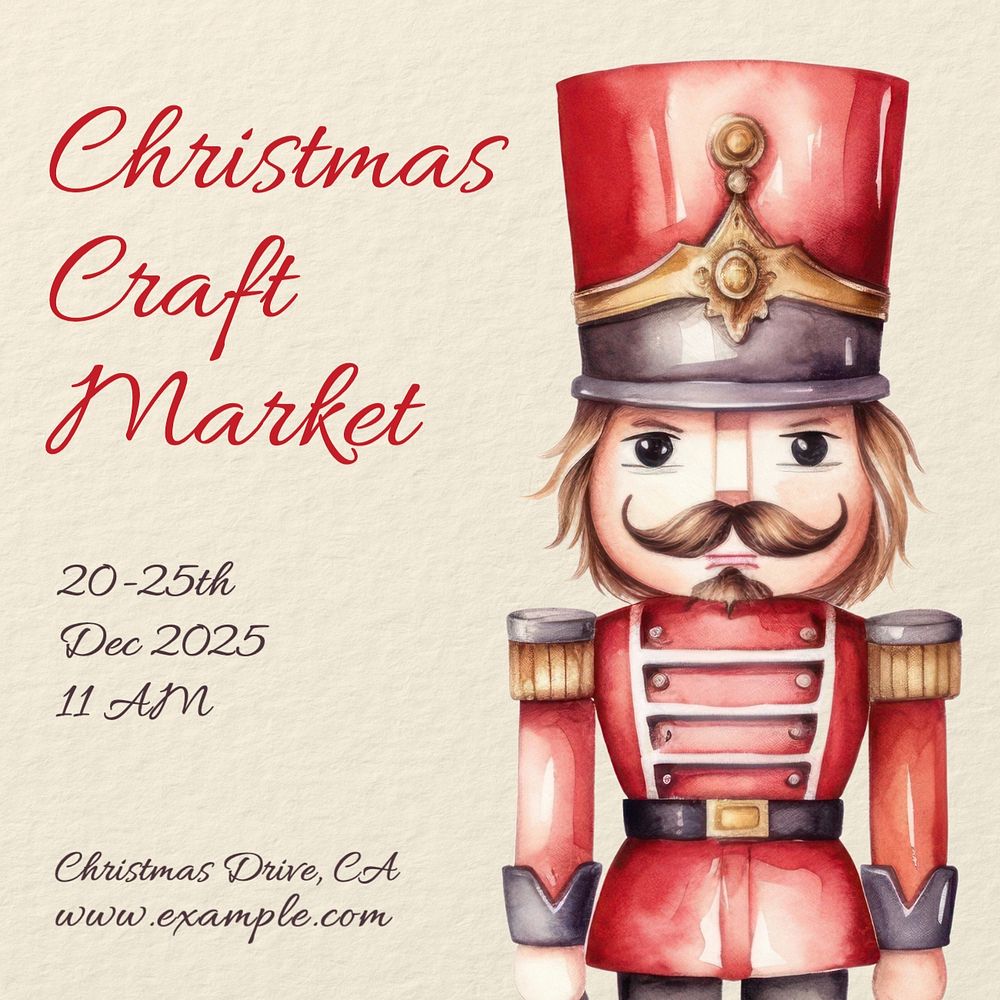 Christmas craft market Facebook post template