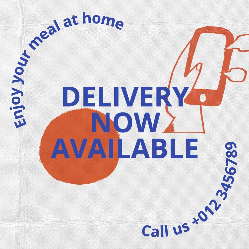 Delivery now available Instagram post template