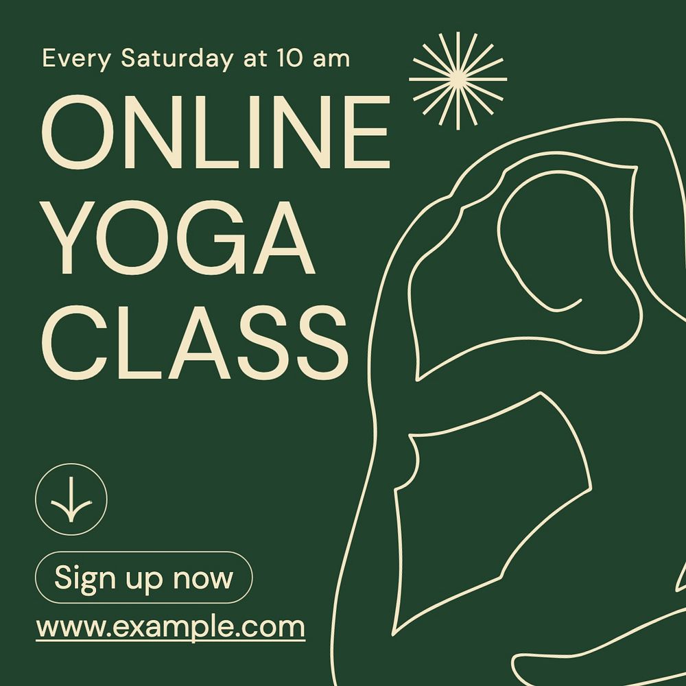 Online yoga class Instagram post template